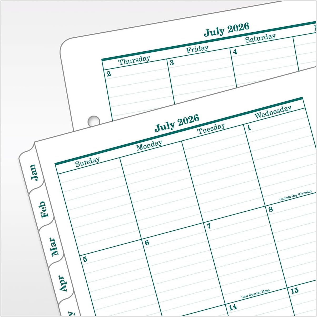 FranklinCovey - Original Ring-Bound Planner Refill - Two Page Per Day (Classic, Jul 2026 - Jun 2027)