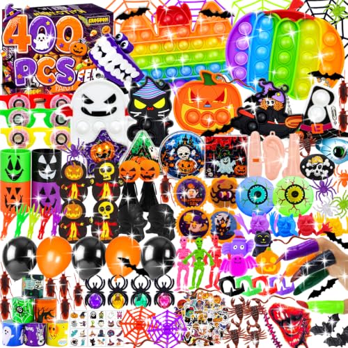 400 Pcs Halloween Party Favors for Kids, Bulk Fidget Toys for Goodie Bags