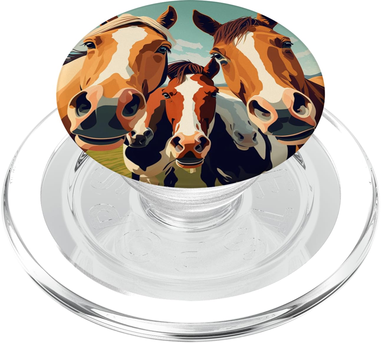 Selfie Group Thoroughbred Horse for Girls PopSockets PopGrip for MagSafe
