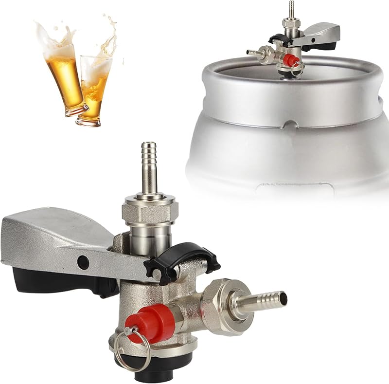Keg Coupler G5/8 S Distributeur de Robinet de Bière en Acier Inoxydable avec Soupape de Surpression de Sécurité, Bière Pression Kegerator pour Système de Brassage Domestique