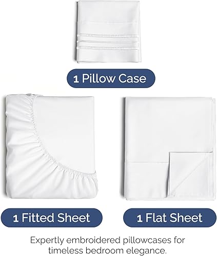 Vista 1074 de Juego de sábanas de 4 piezas tamaño king, extrasuaves, transpirables y refrescantes con esquinas profundas, sábanas de fácil ajuste y sin arrugas