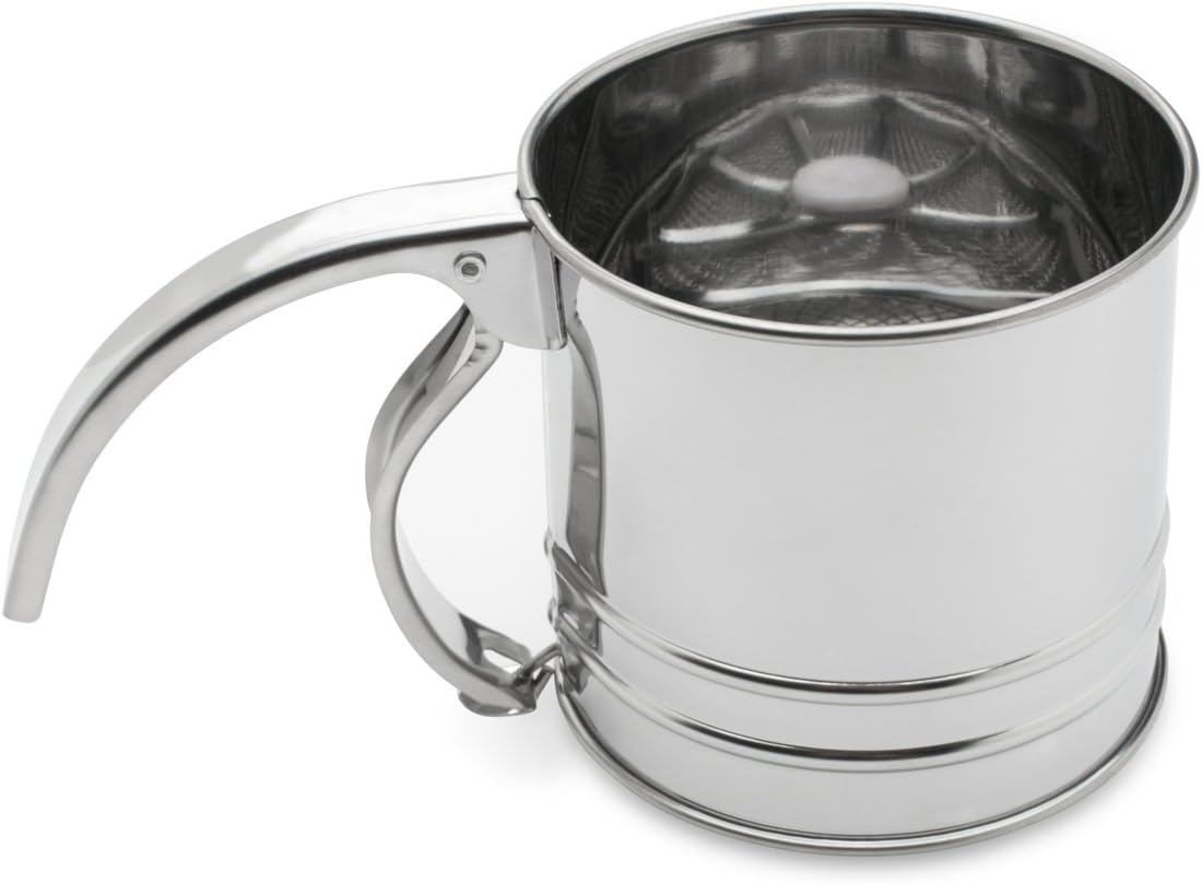 Fox Run Flour Sifter, Stainless Steel, 1-Cup, Metallic
