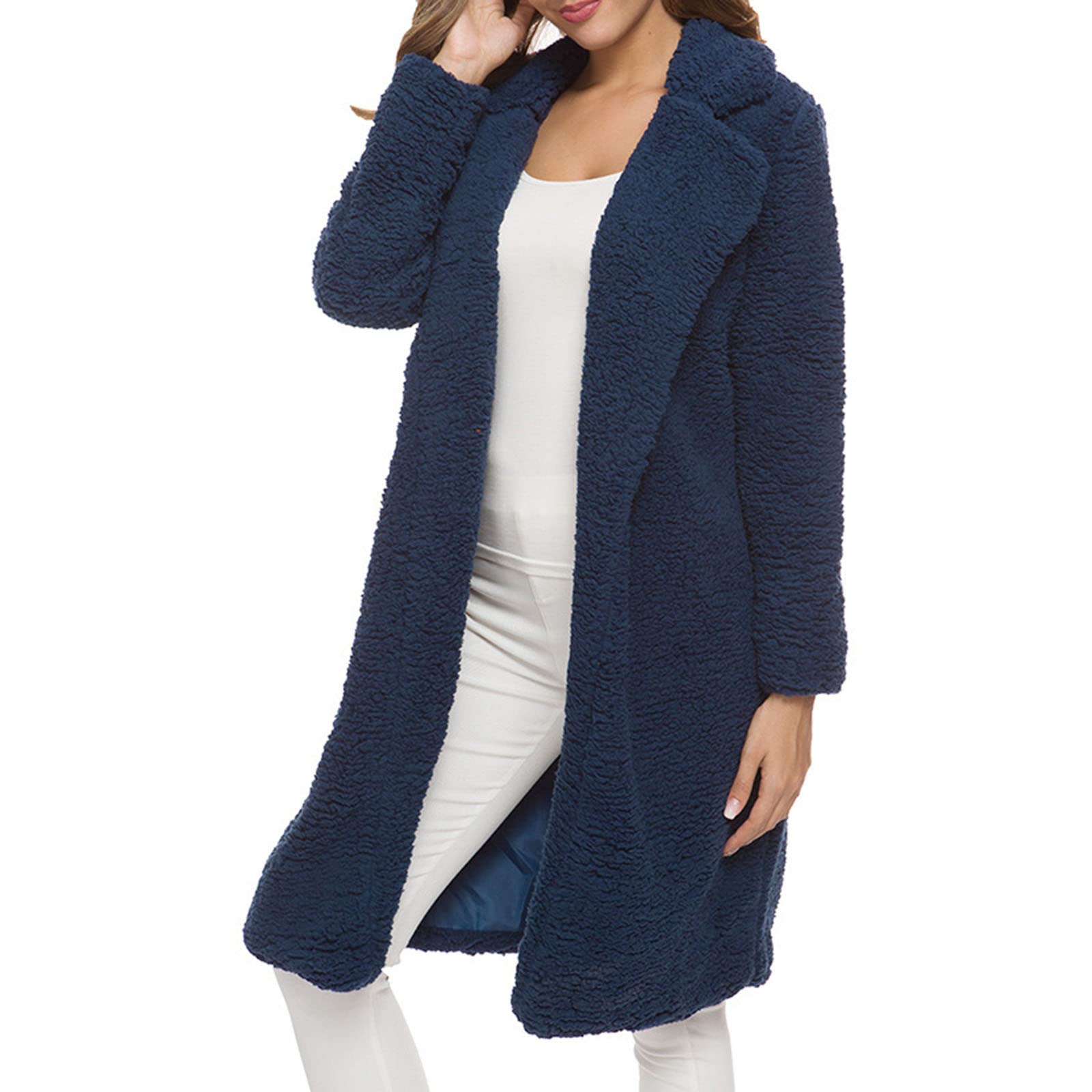 Chaqueta Mujer Invierno Abrigos De Cazadora Forro Polar，Abrigo forro polar para mujer con cremallera diseño de manga larga y corte clásico ligero ideal para el día a día