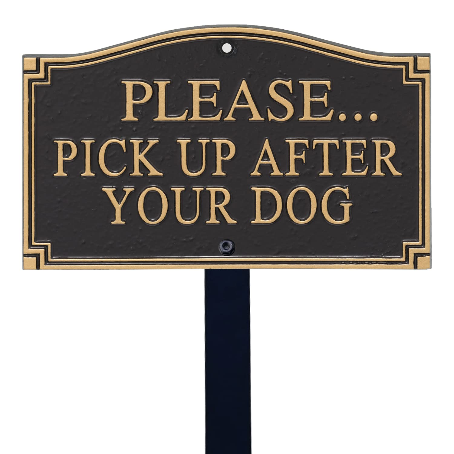 SmartSign Please Pick Up After Your Dog -Yard Sign | 5.75" x 9.5" Aluminum Garden Statement Plaque with 18" Black Premium/Designer Lawn Sign with Stake
