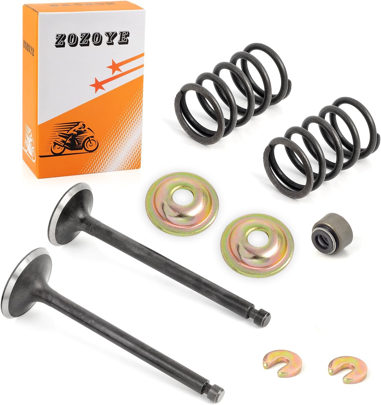Intake and Exhaust Valve & Seal Spring Rebuild Kit Compatible with Yamaha Gas Golf Cart G2 G5 G8 G9 G11 G14 1989 1990 1991 1992 1993 1994 1995 1996