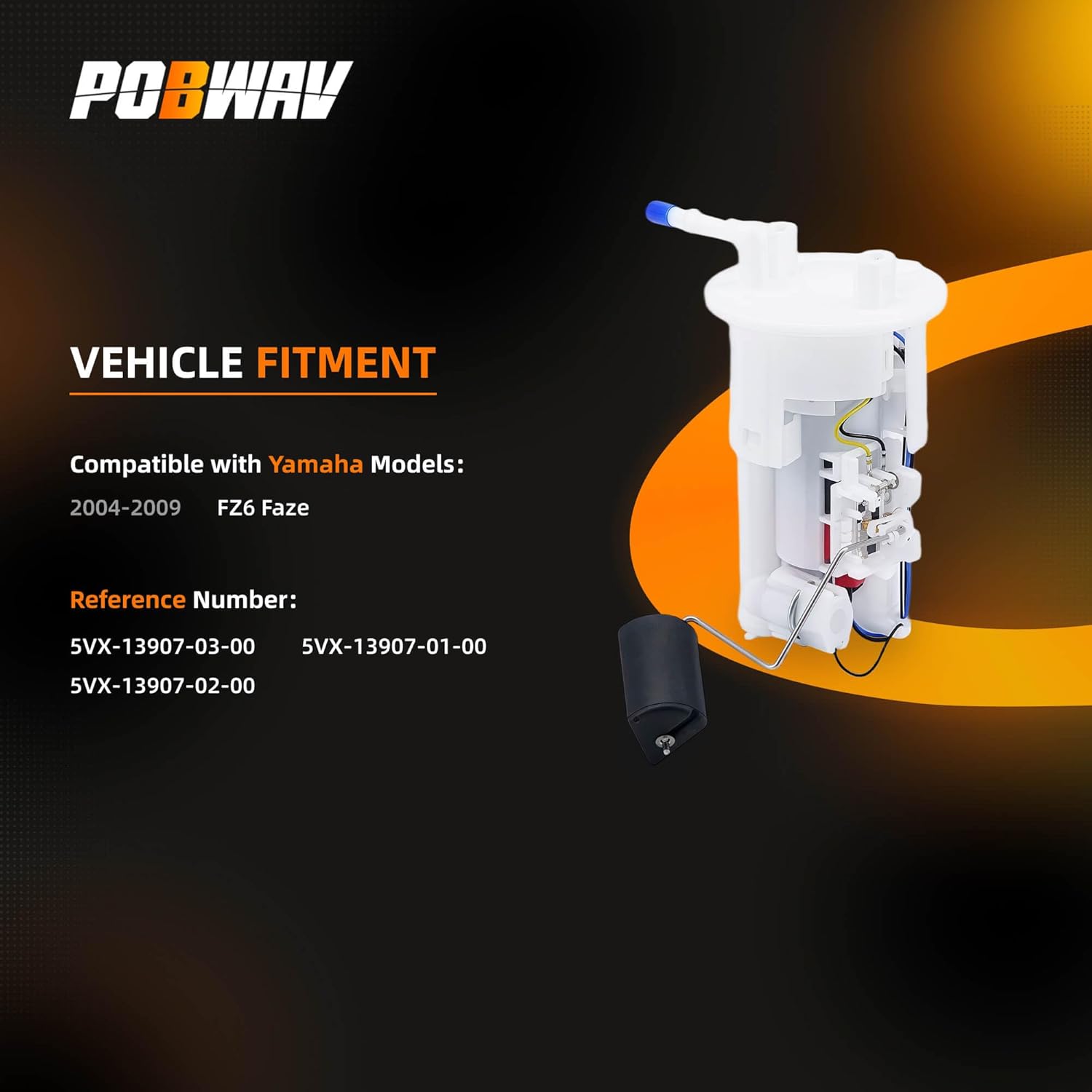 5VX-13907-01-00 Fuel Pump Assembly Compatible with Yamaha FZ6 2004-2009 Replace 5VX-13907-03-00 5VX-13907-02-00