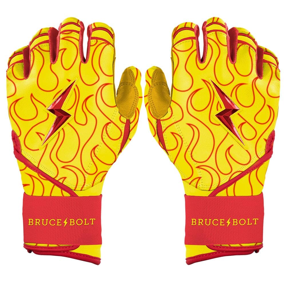 BRUCE BOLT Signature Series Long Cuff Batting Gloves - Pro-Athlete Collection - Adult &amp; Youth Sizes