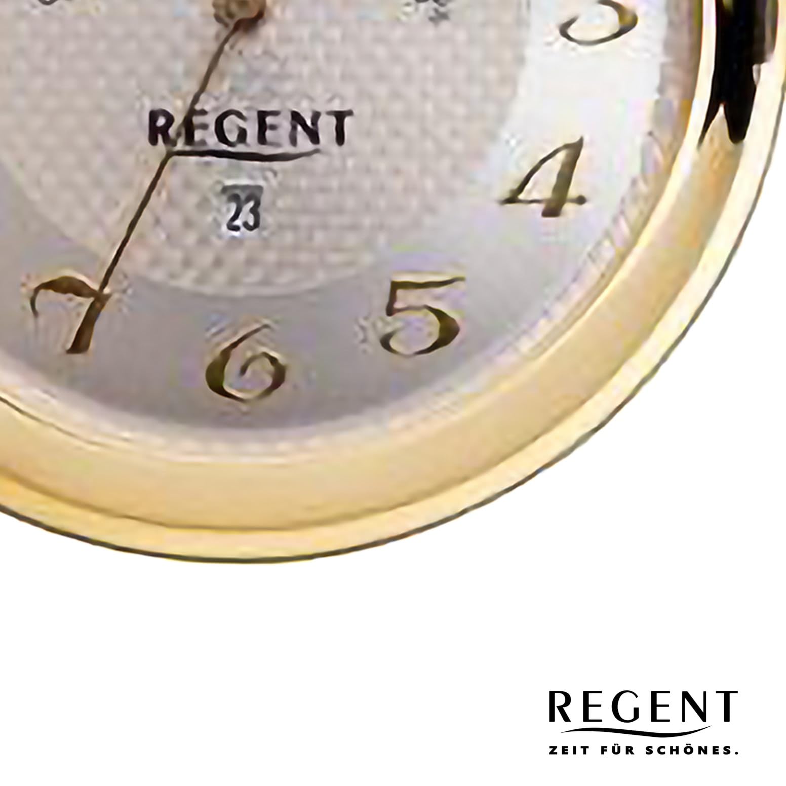 REGENT Herren Taschenuhr Savonnette Klappdeckel 50 MM Quarz Arabische Zahlen Datum Mondphase