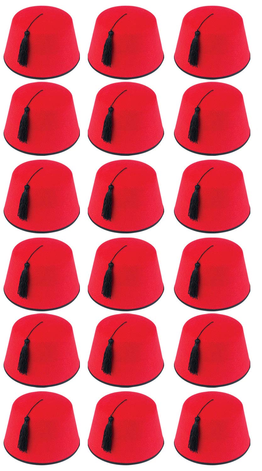 labreeze Adult Red Fez Moroccan Turkish Hat Tommy Cooper Party Fancy Dress Hat Lot (18)