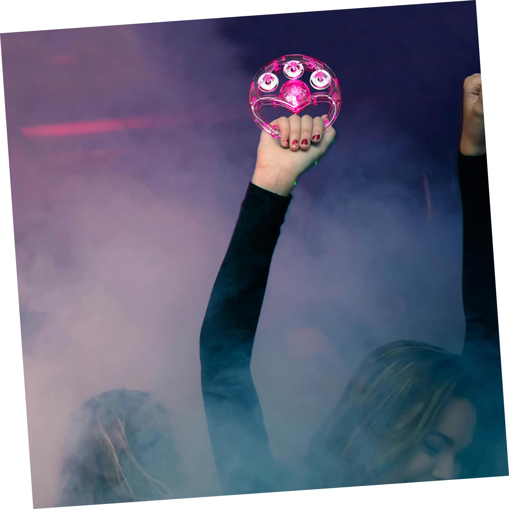 HANABASS Flashing Tambourine for Adults 2pcs Boys and Girls Tambourine Musical Instrument Lights