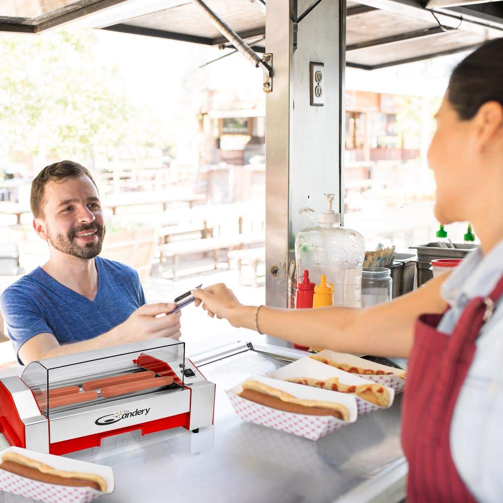 The Candery Upgraded Hot Dog Roller - Sausage Grill Cooker Machine - 6 Hot Dog Capacity - Household Hot Dog Machine Upgraded Plastic Cover