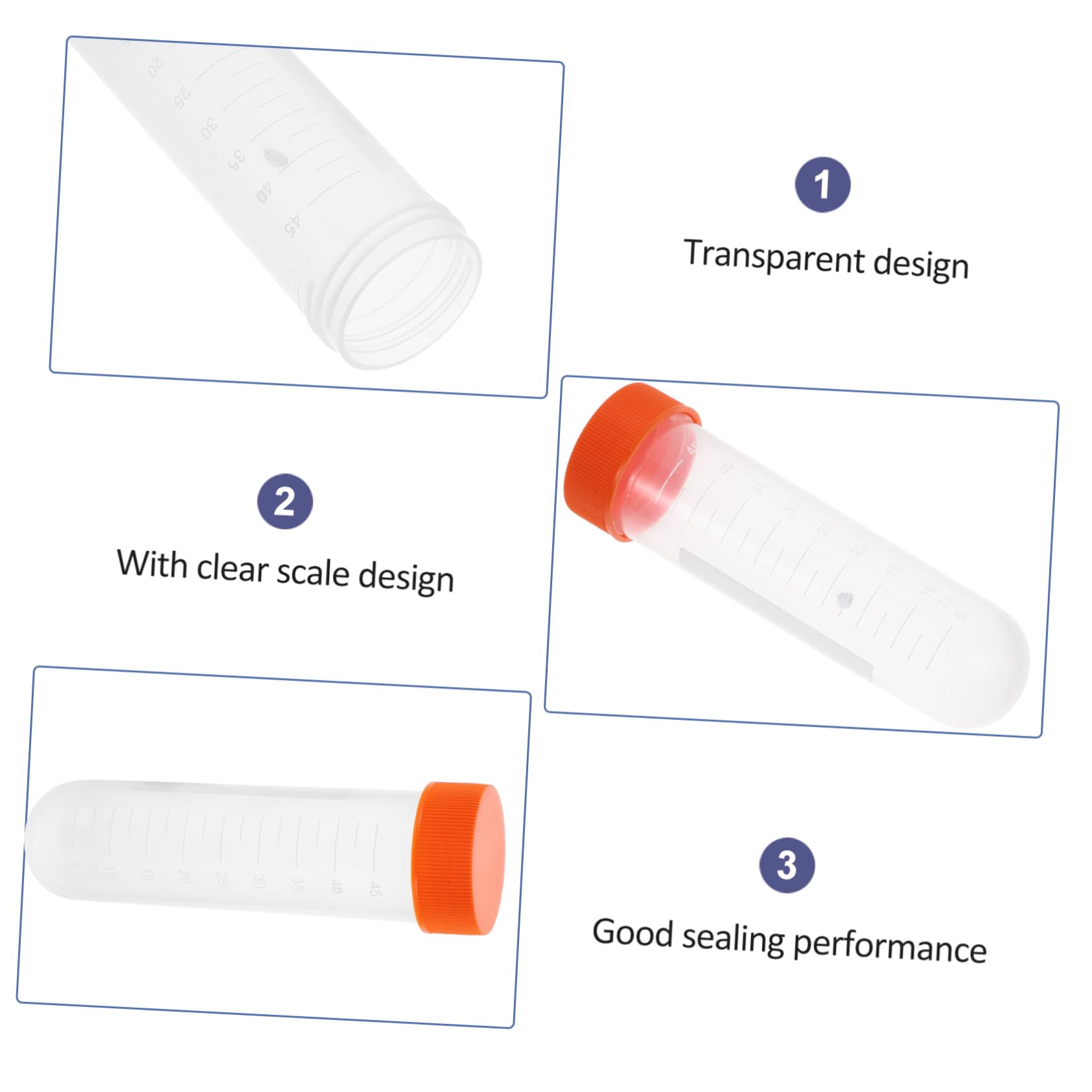Alipis 100pièces Tubes à Centrifuger De Plastique Pour Laboratoire Avec Échelle Et Bouchon à Vis Consommables Expérimentation