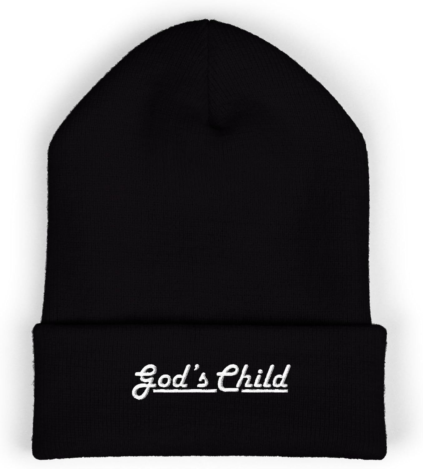 Premium Classic Cuffed Beanie Hat Gift with Embroidery Message - God's Child