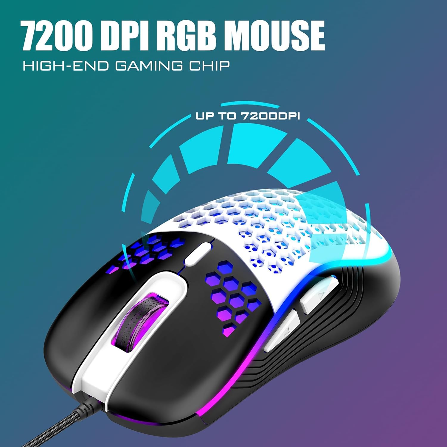 RedThunder Combo de teclado y mouse para juegos al 60%, mini teclado retroiluminado RGB ultra compacto de 61 teclas, mouse óptico ligero de 7200 DPI, juego de juegos con cable RGB para PC, PS5, Xbox