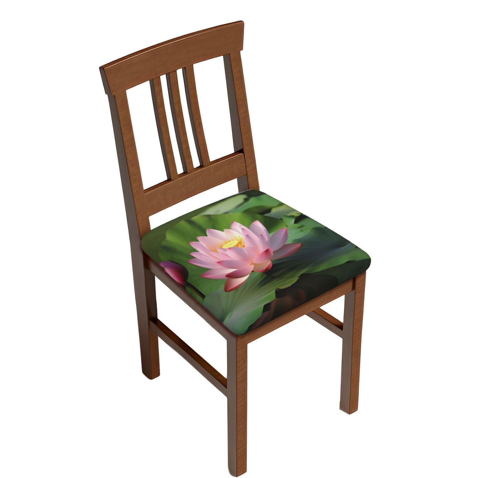 Housses de tabouret carrées fleurie x6 en velours extensible