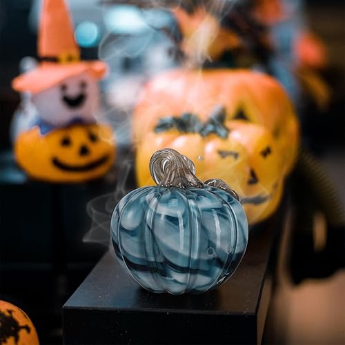Miniatura 7 de Healifty Figura de calabaza de cristal soplado a mano, mini figuras de calabaza de cristal, escultura de frutas, pisapapapeles, centro de mesa para