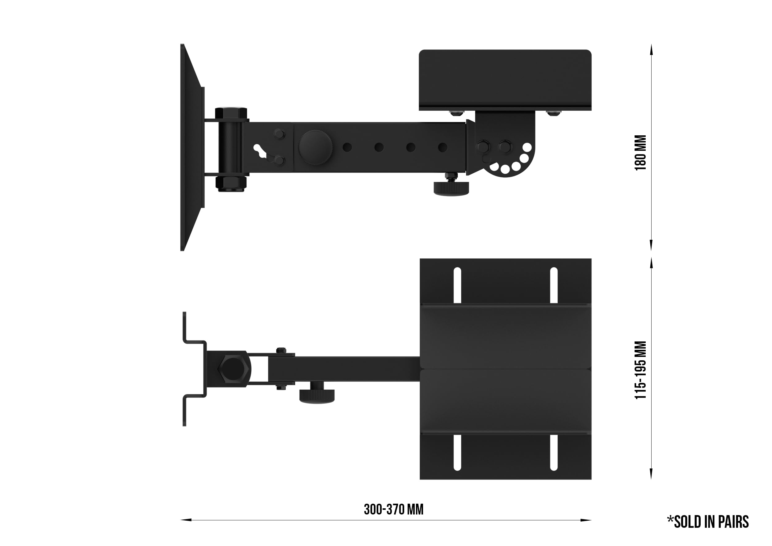 Audibax Neo STMW 1S Soportes de Pared para Monitor Estudio y Altavoz (Pareja)