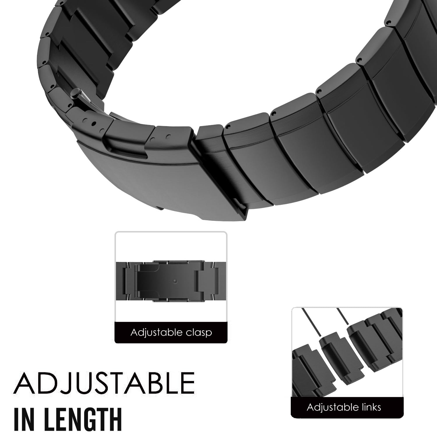 ahayo Correa de reloj de titanio ligera de ajuste rápido de 22 mm para Garmin Fenix 7 / Fenix 6 / Fenix 5 / epix pro 47 mm, pulsera de metal con hebilla de acero inoxidable para MARQ/Quatix 7