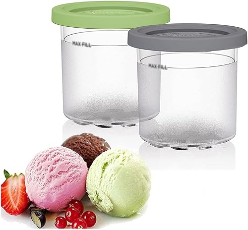 DISXENT 246 Pintas Creami Deluxe, para pintas y tapas de Creami Ninja, recipientes de crema de 16 onzas seguros y a prueba de fugas para máquina de