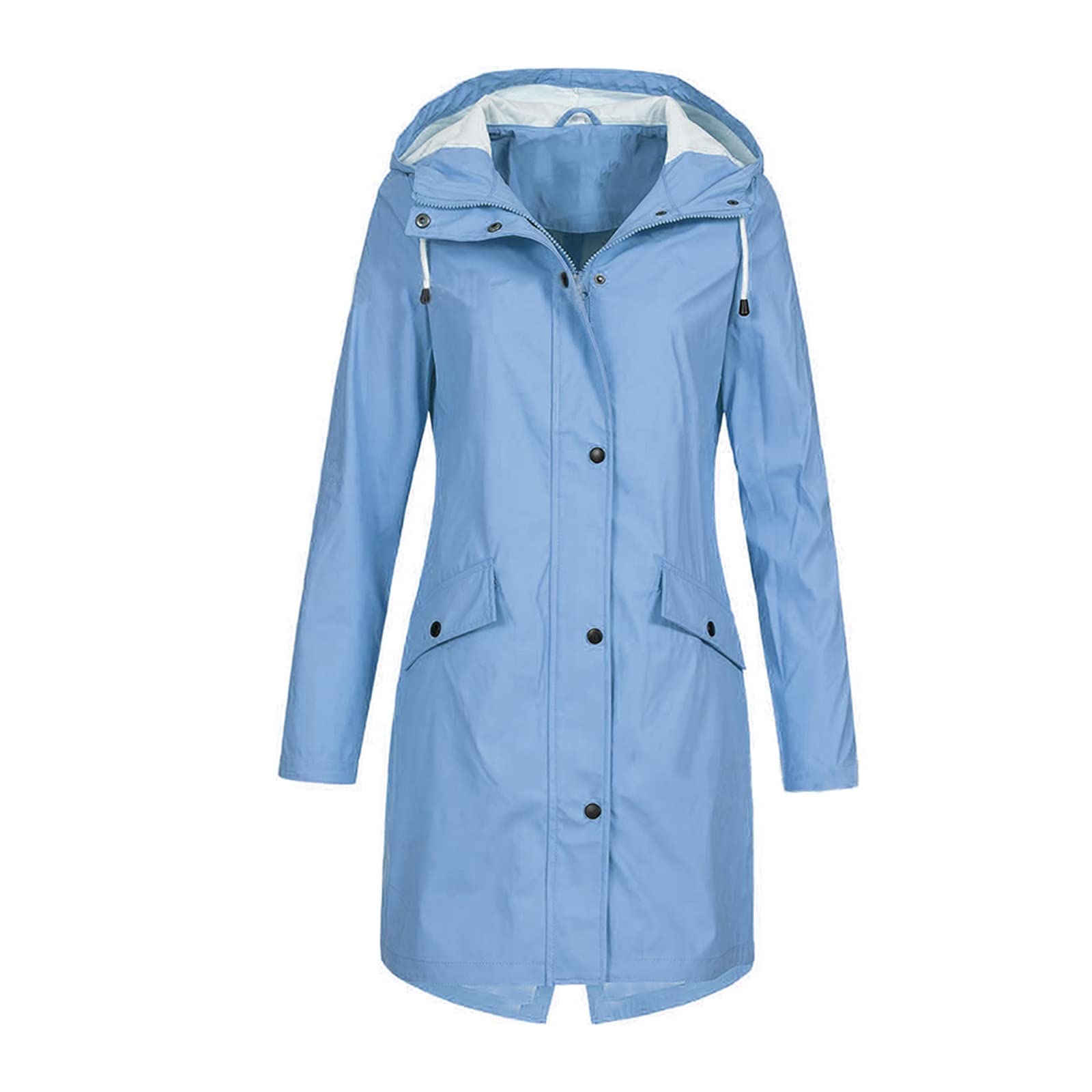 Women Hiking Hooded Jacket Outdoor Sport Coat Waterproof Hooded Raincoat XL Blue | Clothing Shoes & Accessories | Womens Clothing | Coats & Jackets-image-9