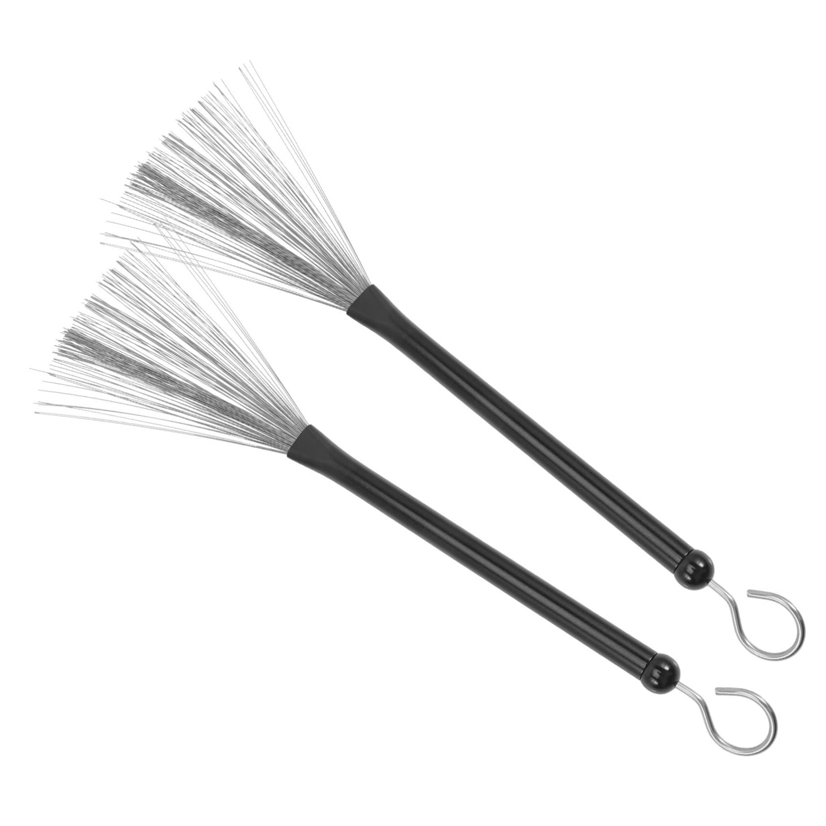 BESTonZON Jazz Drum Brush Kit 2 Pcs Wire Drum Brush Metal Handle for Drummers of Levels
