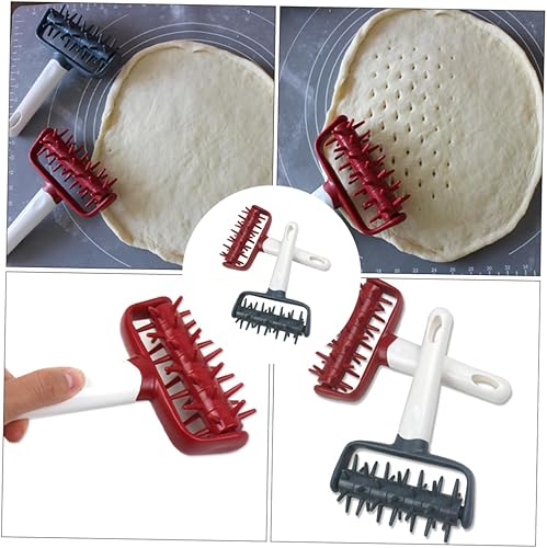 Miniatura 9 de HAKIDZEL Rodillo de masa para pizza, mango de rodillo de masa, perforador de agujero de pizza, utensilio esencial para hornear