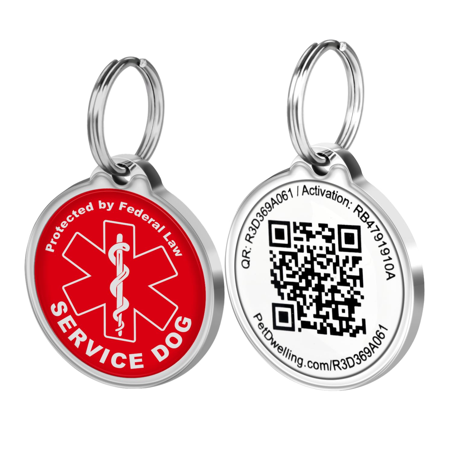 Pet Dwelling Service Animal QR Code ID Tag - Service Dog Tags: Instant Online Profile Access and Scan Location Email Alerts