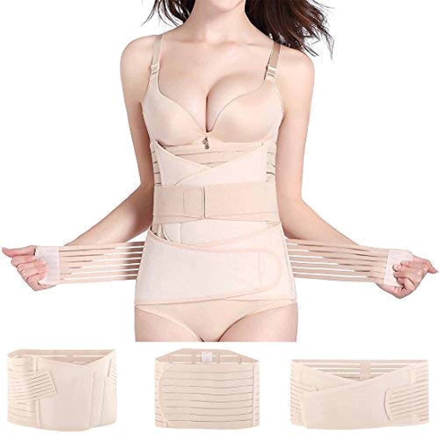 3 In 1 Postpartum Support - Postpartum Girdle, Recovery Belly Wrap Waist/Pelvis Belt Body Shaper Postnatal Shapewear
