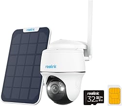 Reolink 3G/4G LTE Outdoor Surveillance Camera with SIM Card+microSD 32GB, 5MP Solar PT Camera, Intelligent Detection, Color Night Vision, Two-Way Audio, Go PT Plus+Solar Panel