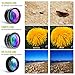 5 in 1 Phone Camera Lens Kit - Optical Glass Attachment Set - 2X Zoom Telephoto, 198 Fisheye, 0.63X Wide Angle, 15X Macro, CPL Filter with Universal Clip Adapter for Cell Phones and Tablets (Black)