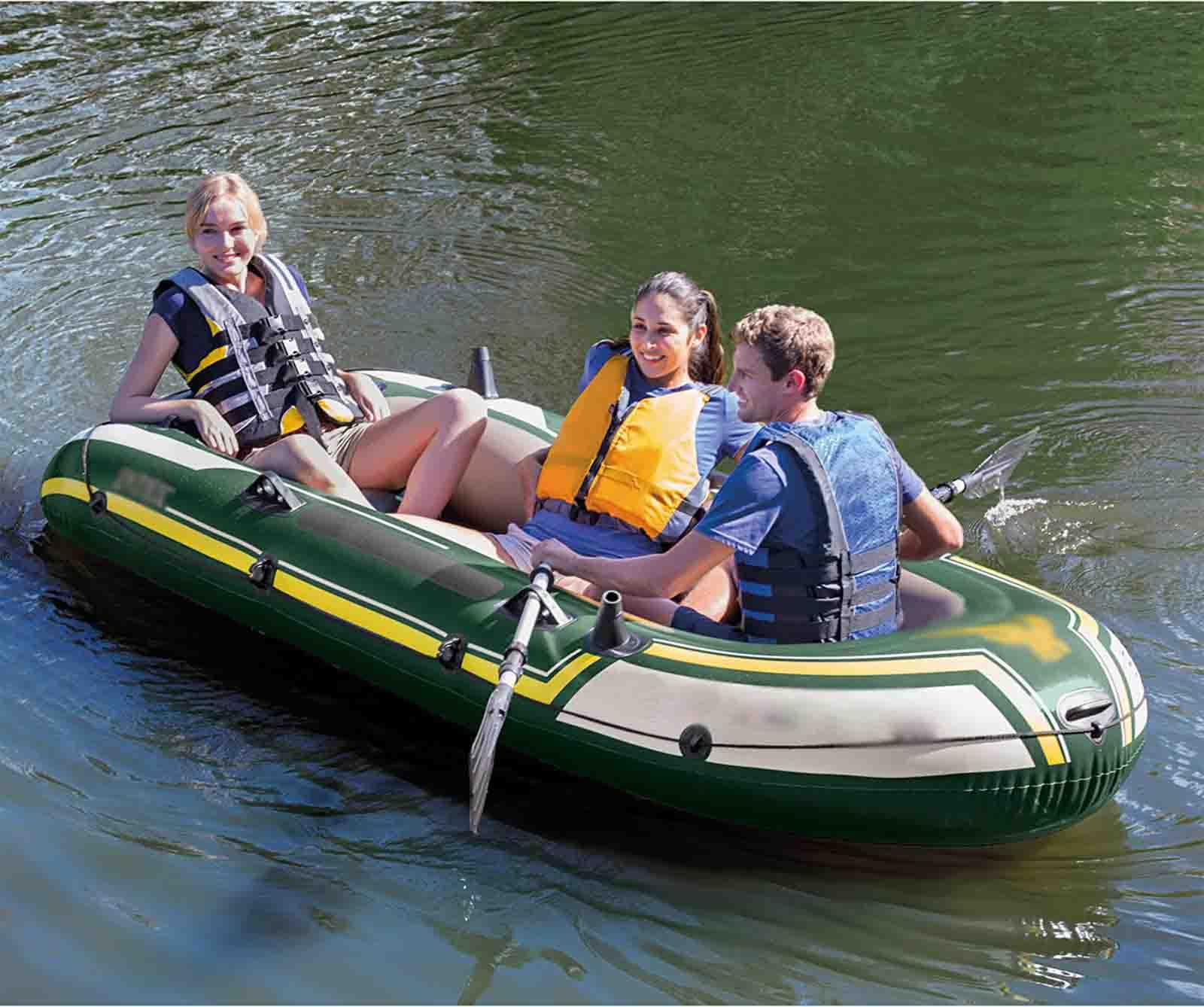 FJAUOQ Bateau Gonflable en PVC Matelas pneumatique pour Bateau Marin Gonflable Heavy Duty Person Gonflable Radeau Dinghy Bateau de pêche pour Sports Nautiques Support jusqu'à 200 kg