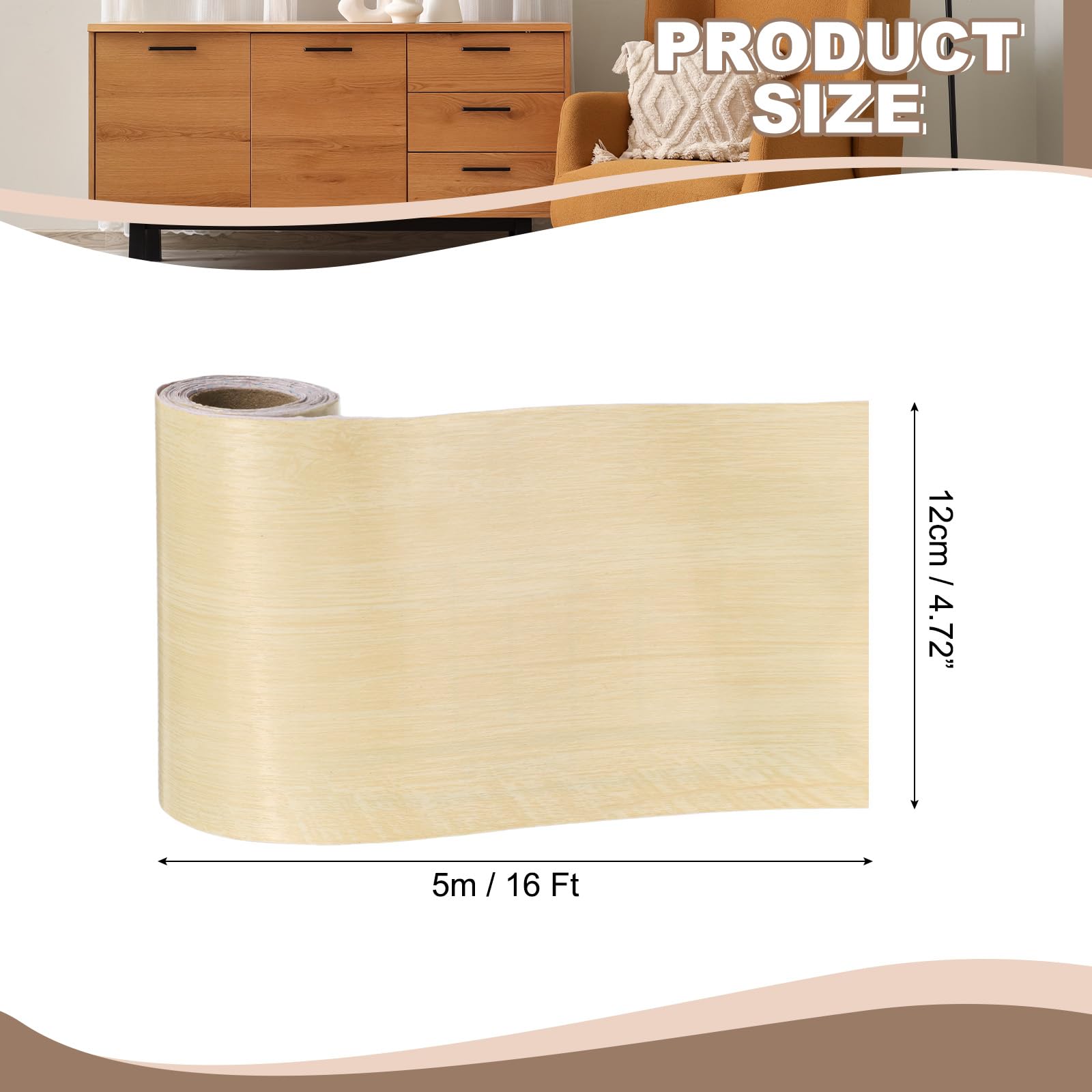 QUARKZMAN Holzmaserband Selbstklebend - 2x16 Fuß Reparaturband Für Möbel & Wände