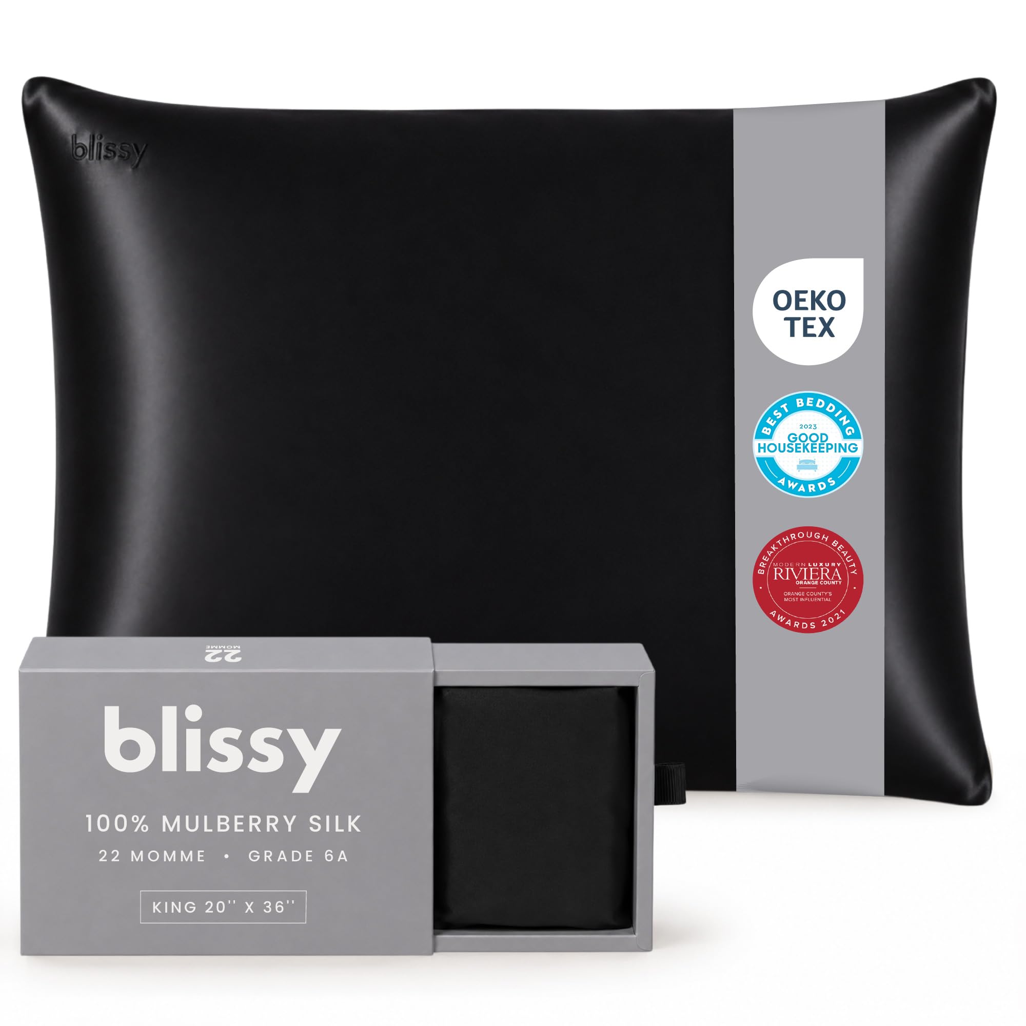 Amazon｜Blissy Silk 枕カバー – 100%ピュアマルベリーシルク – 22匁