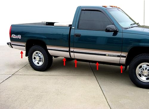 Fabricado en Estados Unidos. Compatible con Chevy Pickup Reg Cab 1988-1998 con panel basculante de guardabarros de 5.5 pulgadas, 10 unidades