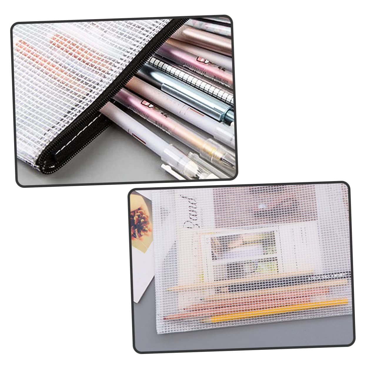 Borse File Cerniera Nero 10 Pezzi Pvc per Documenti Ufficio | Impermeabili, Resistenti allo Sporco e Difficili da Rompere, Back To School Party, Uso Multifunzione