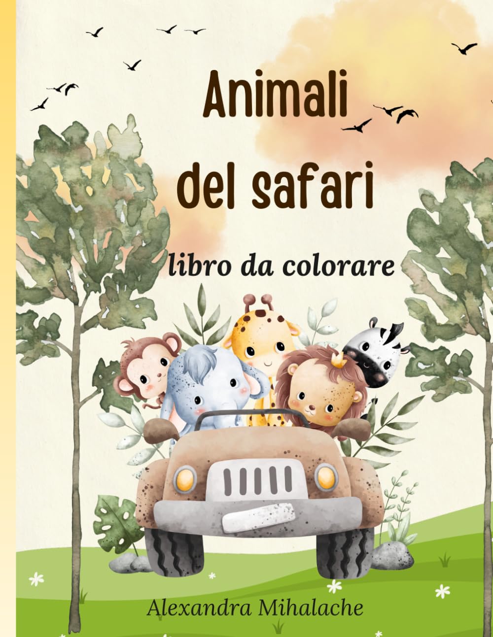 Animali del safari: libro da colorare