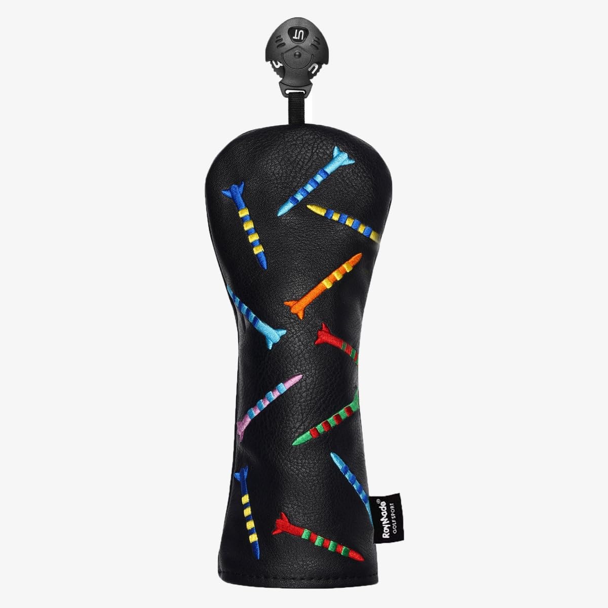 ROYMADE Golf Headcovers Driver Cover Fairway Wood Headcovers Hybrid Head Cover Missile Design Leather Golf 3 Wood Head Cover Black