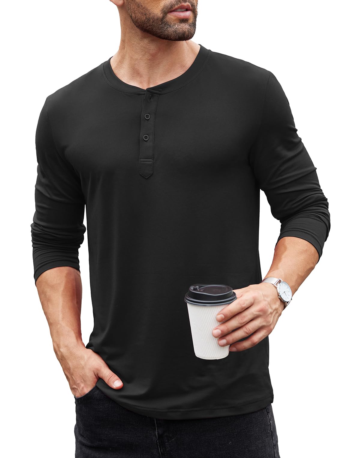 Mens Henley Mens Grandad Collar Jumper Tokyo Laundry Grandad Collar  Lightweight Jumper, $10 Asos