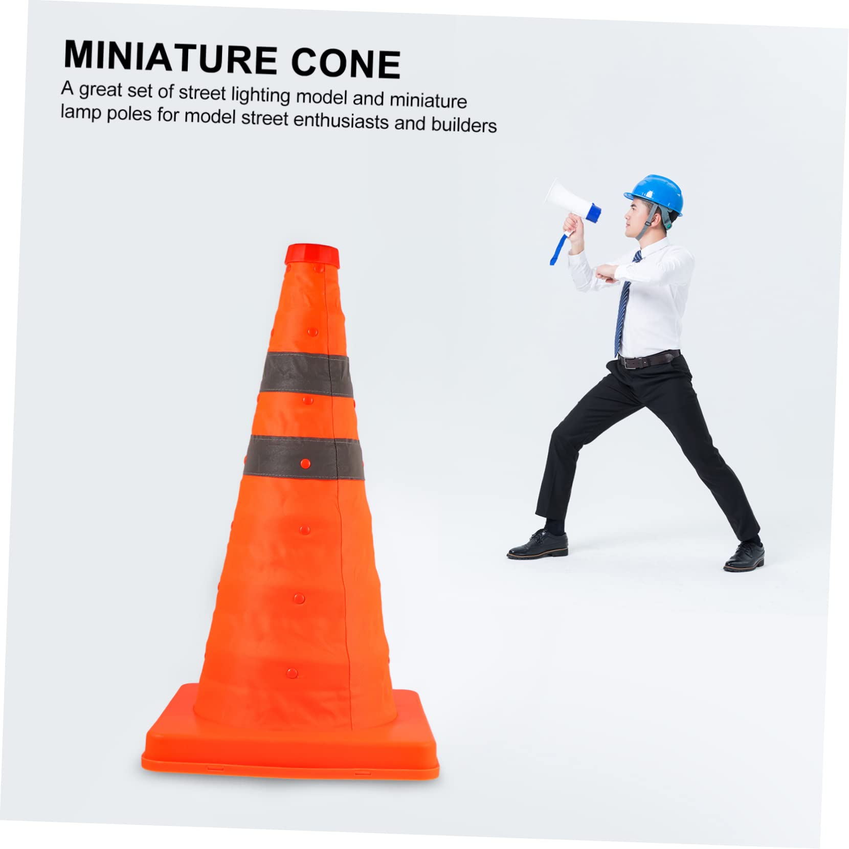 Cône de Signalisation Pliable 45cm, Lot 2, PP, Orange Noir | Réfléchissant, Réutilisable, Tenue, pour Parking, Panne, Autoroute, Sport