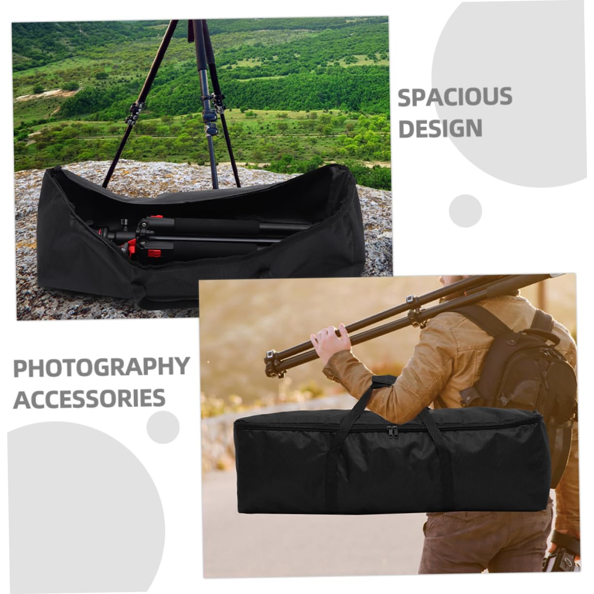 2pezzi Borsa Per Treppiede in Oxford Custodia Per Attrezzatura Fotografica Cerniera Borsa Da Campeggio Per Trasporto Stoccaggio Di Attrezzatura