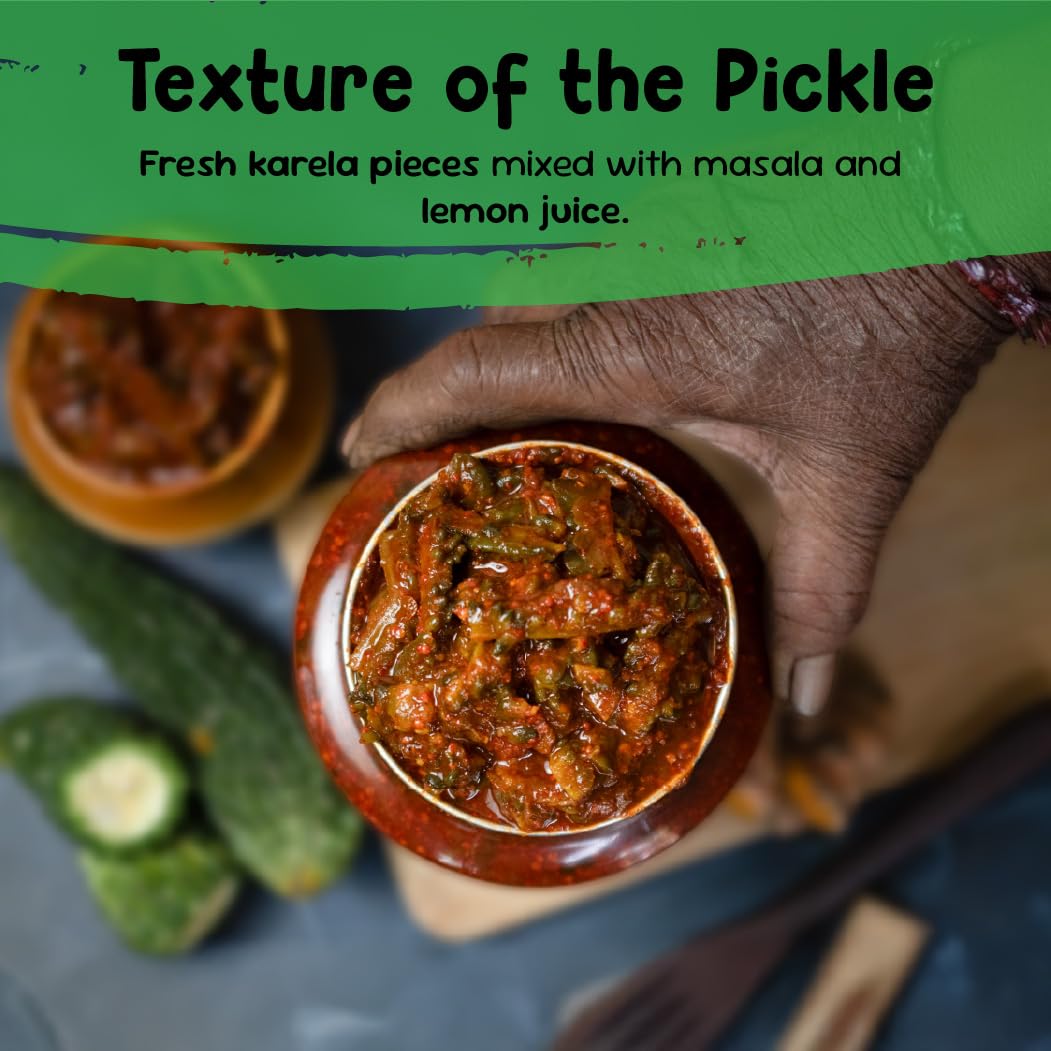 FarmDidi Bitter Gourd Pickle 325g In Fresh Homemade Karela Ka Achaar Without Oil Sun-Dried Pickle With No Preservatives Authentic Karele Ka Achar Recipe 3