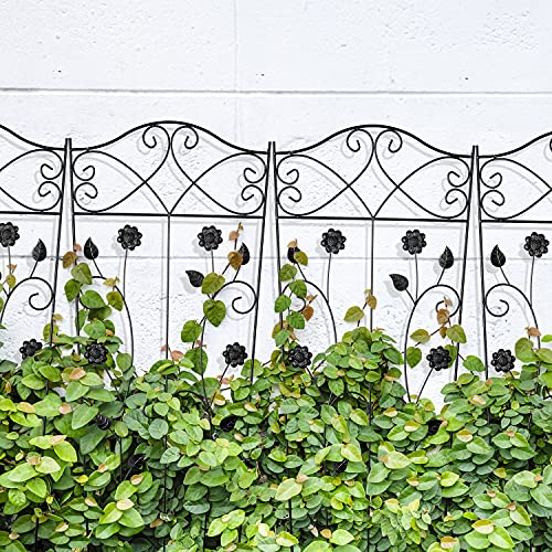 4-Packs-59×16-Trapezoidal-Garden-Trellis-Climbing-Plants-Sturdy-Iron-Support-Metal-for-Rose-Vegetable-Flower-Black 4 Packs 59×16 Trapezoidal Garden Trellis Climbing Plants Sturdy Iron Support Metal for Rose Vegetable Flower Black