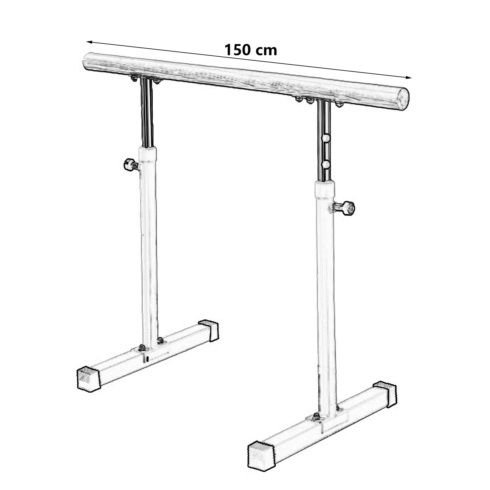 Genérico Barra de Ballet Independiente Ajustable - Barra de Madera de 1,5 m para Ejercicios en casa y Entrenamiento de Danza para Principiantes.