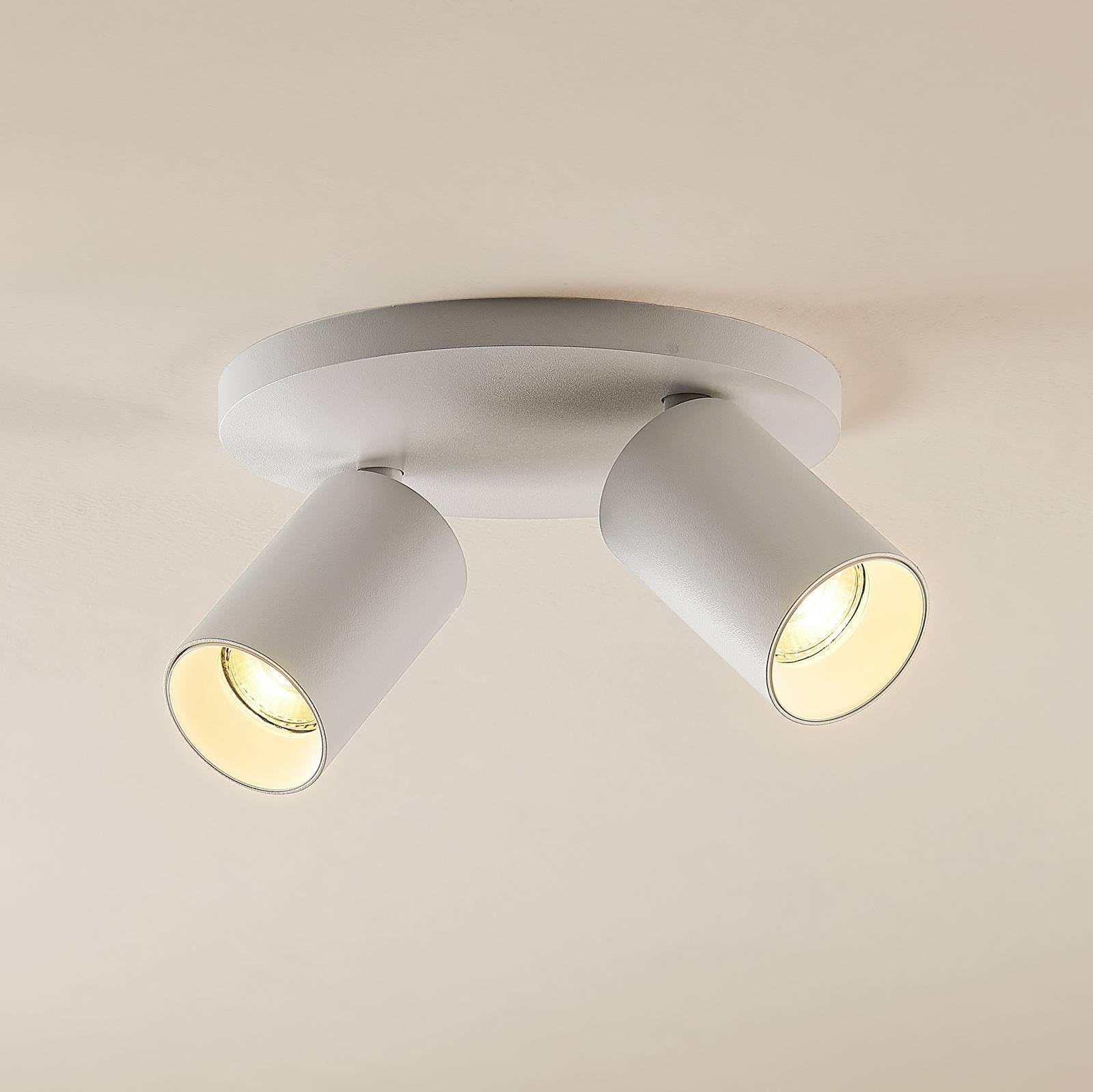 Arcchio Spot Brinja à intensité variable (Moderne) en Blanc Aluminium e. a. pour Couloir (à 2 lampes, GU10) Lampe encastrable plafonnier applique