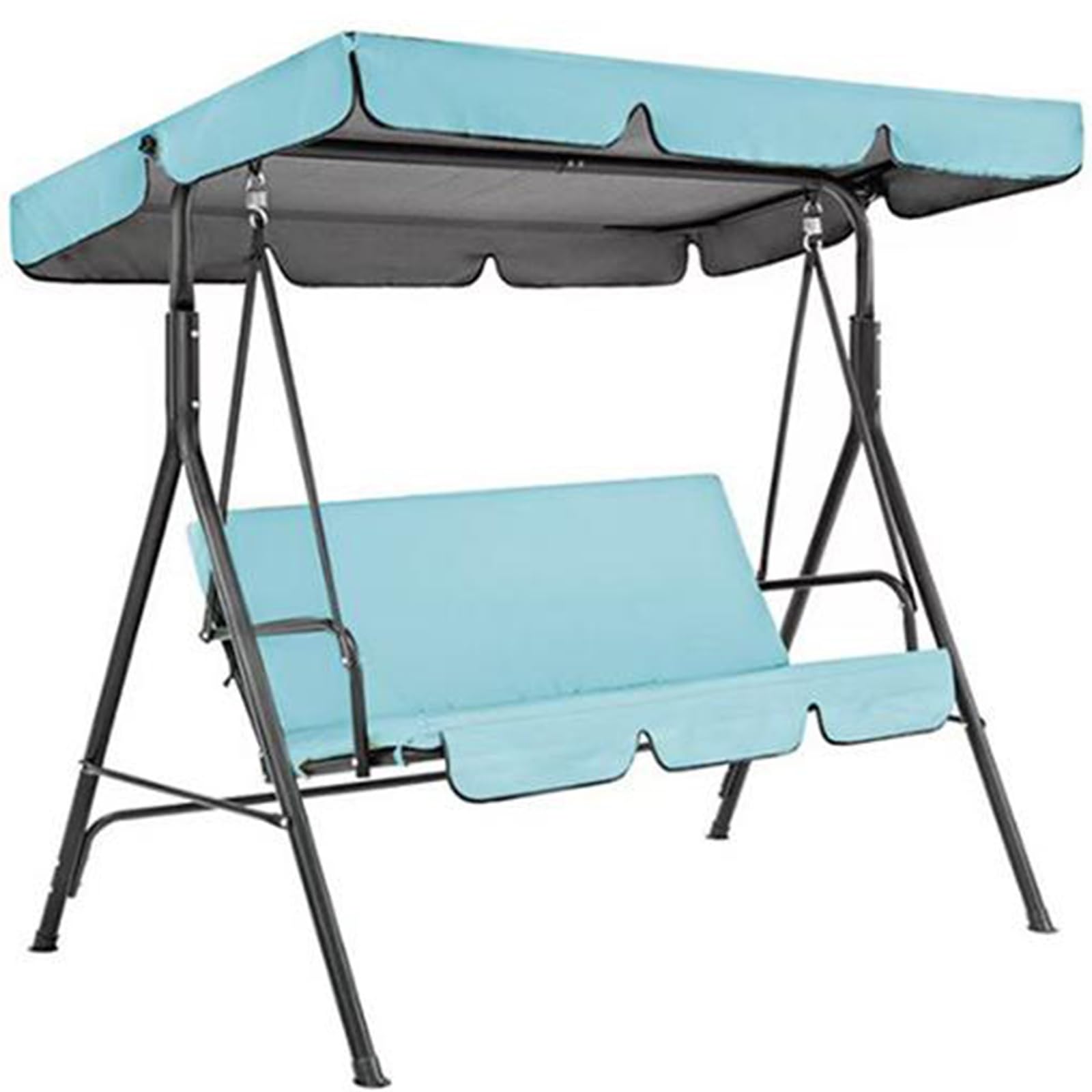 Porch Swing Canopy, Replacement Waterproof Swing Top Cover, 210D Thickened Oxford Waterproof Swing Replacement, for Outdoor Garden Swings Chair(Azure,195 * 125 * 15cm)
