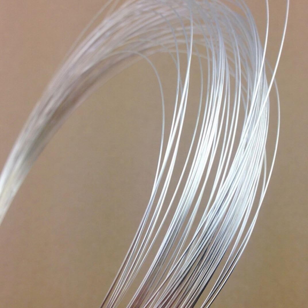 Adabele SS281-0,7 Draht aus echtem Sterlingsilber, weicher Schmuckdraht (2 Rollen insgesamt), runder Perlendraht, 0,7 mm, 0,028 Zoll)
