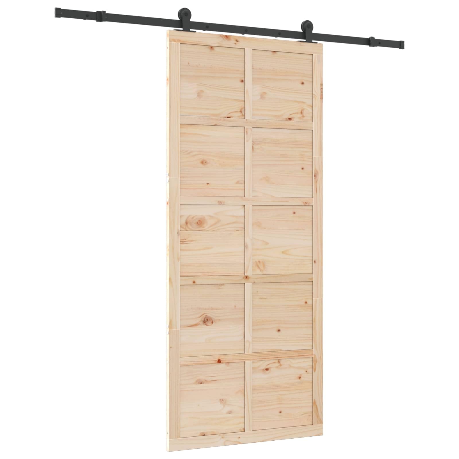 Puerta corredera natural 90 x 208 cm madera de pino maciza