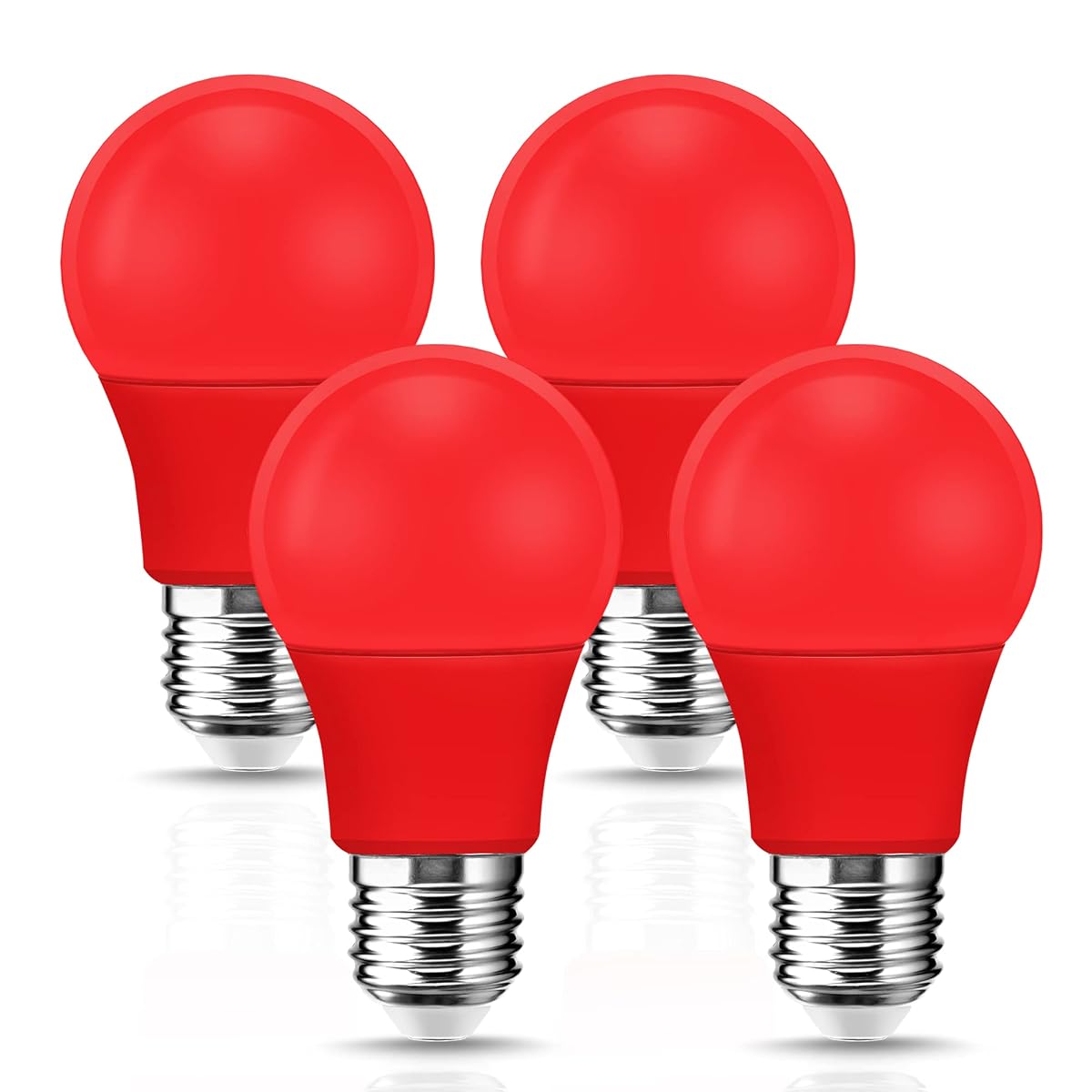 Led A19 Red Light Bulbs, 9W Red Led Lights 60W Equivalent, E26 Base, Colored