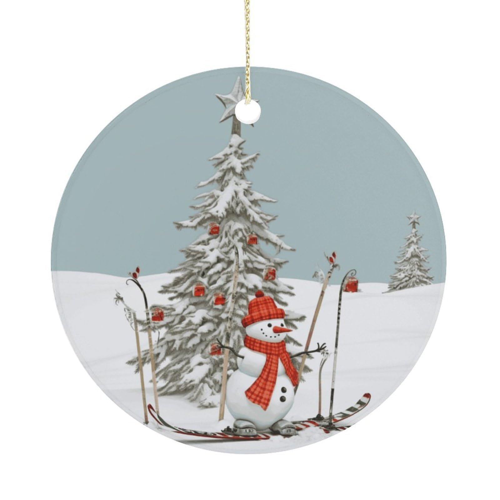 Adfgyerh Women's Style Skiing Christmas Tree Hanging Ceramic Ornaments, Christmas Tree Decorations, Funny Home Decor Gifts For Sisters & Work Best Friends