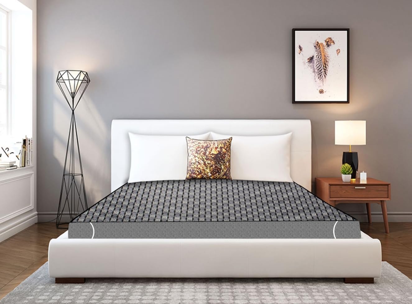 Stylista Waterproof Queen Bedsheet & Protector -23